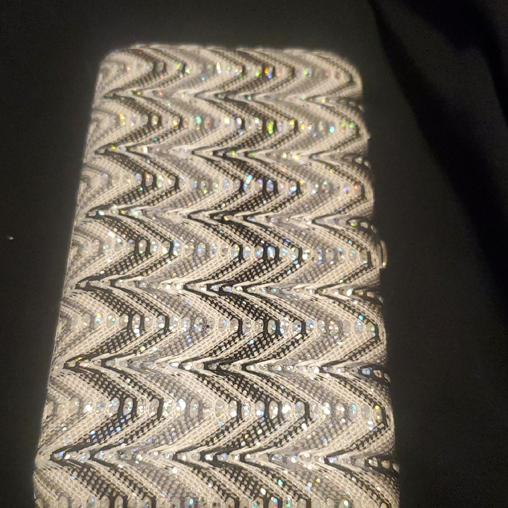 Elegant Silver and Black Clutch